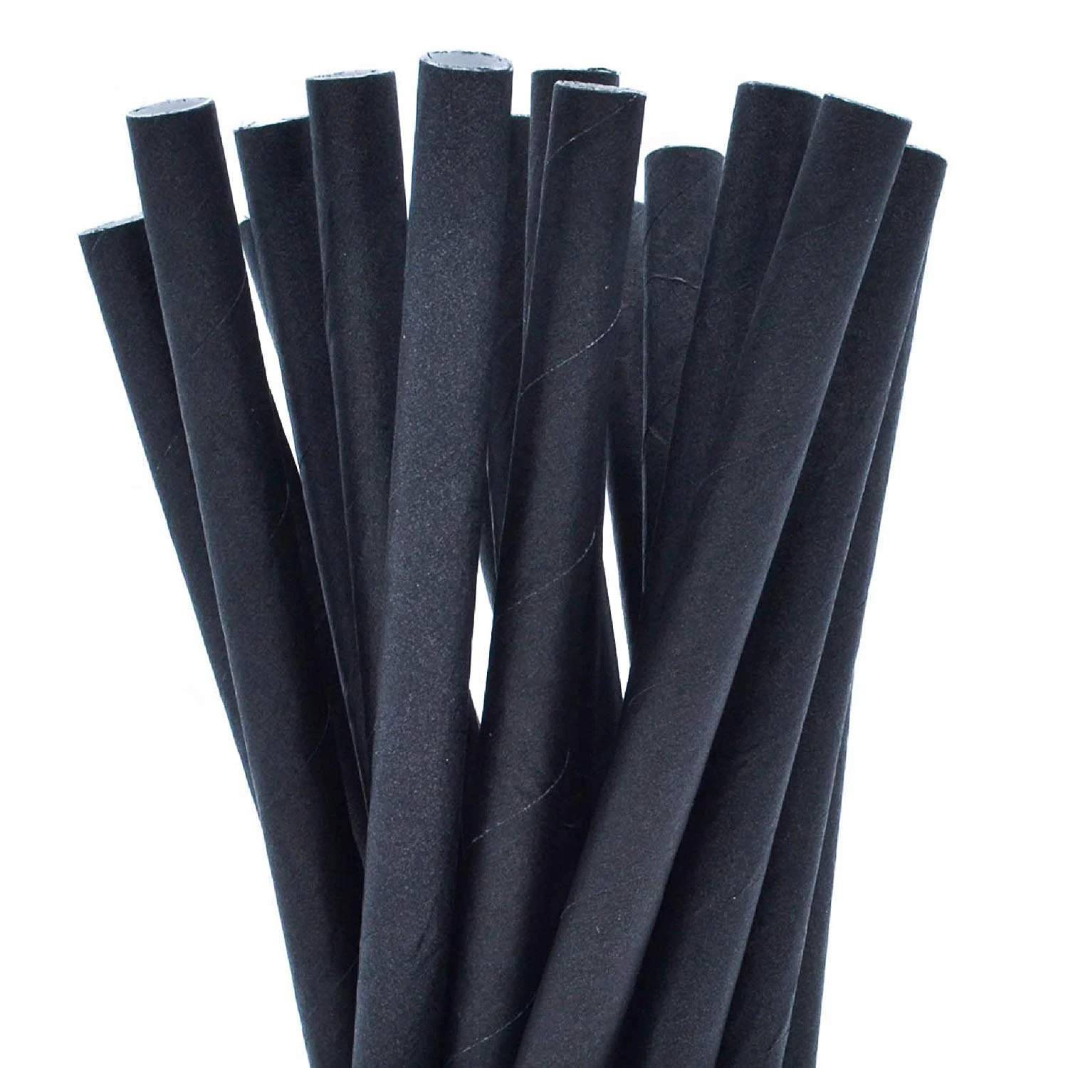 JanSan Paper Straight Cocktail Straw140mm Black