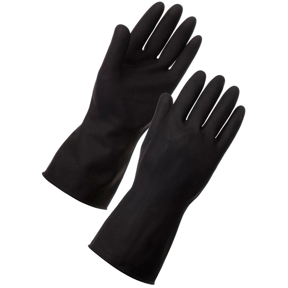 JanSan Rubber Heavy Weight Gloves Small Black