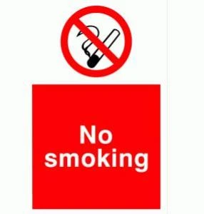 JanSan No Smoking 200x150mm Sign Self Adhesive