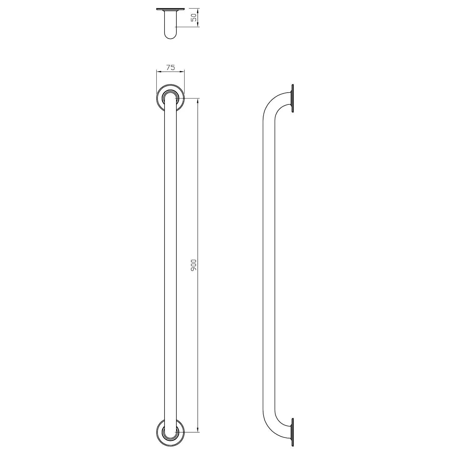 Dolphin Grab Rail Stainless Steel 900mm 