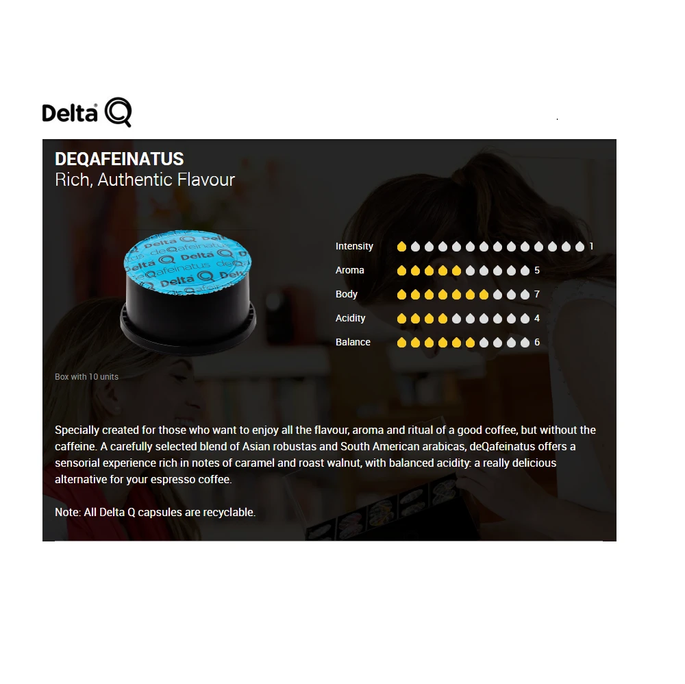 Delta Q01 Coffee capsules Deqafeinatus 