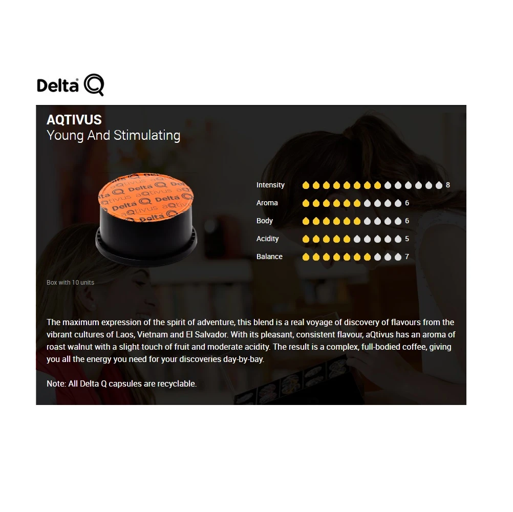 Delta Q08 Coffee capsules Aqtivus 